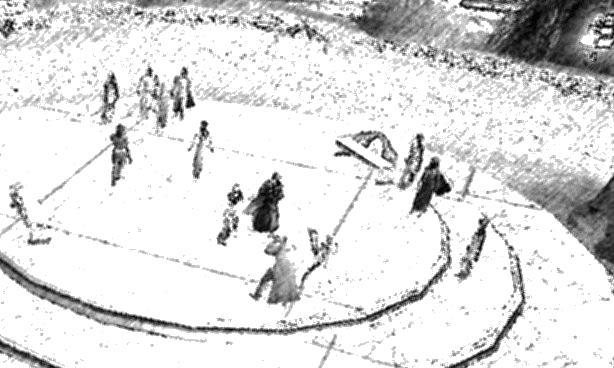 Zeichnung von Tanzenden an den Anfurten des Lhûn