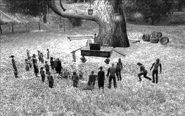Zeichnung von der Feier am Festbaum in Fuchskleve